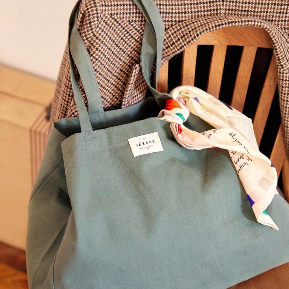 Sézane Green Tote
